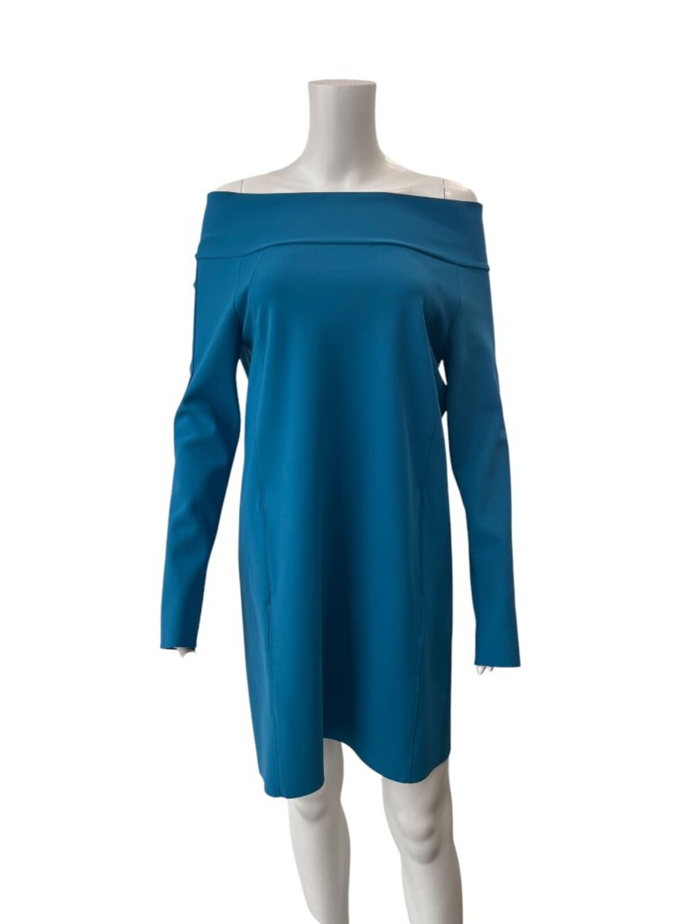 Maria Pinto M2057 Teal Blue Off-The-Shoulder Mini Dress size XS